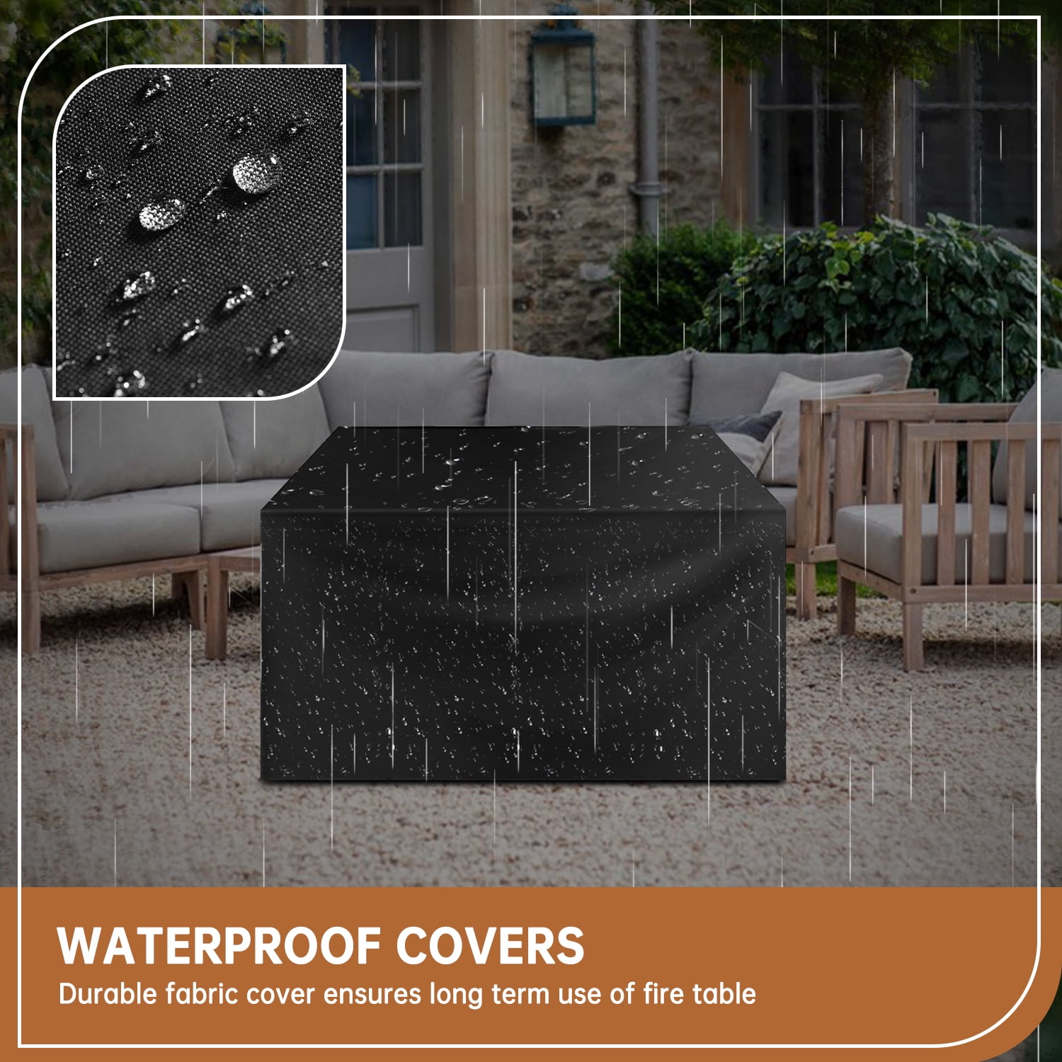 Clouddwell 40" Propane Fire Pit Table, 50,000 BTU Auto Ignition Steel Gas Fire Pit with Removable Lid & Waterproof Cover for Patio, Backyard, Black