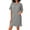 Light Gray, variant on Women Zipper Robes Knit Short Sleeve House Coat Lightweight Zip Up Short Bathrobe with Pockets Soft Nightgown Sleepwear S-XXL