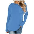 thumbnail image 1 of Timegard Hauts pour Femmes Col Ras du Cou Manches Longues Épaules Tombantes T-Shirt Basique Automne Décontracté Ample Hauts avec Poche, 1 of 5