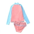 thumbnail image 2 of Baozhu Toddler Little Big Girl Mermaid Stripe 2-Piece Long Sleeve Bathing Suit Swimsuit, 2 of 3