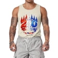 thumbnail image 2 of Hogleaql American Flag Tank Mens Tank Patriotic Mens 4th Of July Muscle Independence Day Print Sleeveless Tank Tops Crewneck Patriotic Gym Fashion Vest Khaki 5XL, 2 of 4