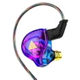 thumbnail image 4 of Injueey Auricular con cable 60 grados tapa de oreja de silicona profesional 1,2 m Cable de fibra dinámico HiFi auricular interior exterior en Cables de audio/vídeo Azul morado, 4 of 6