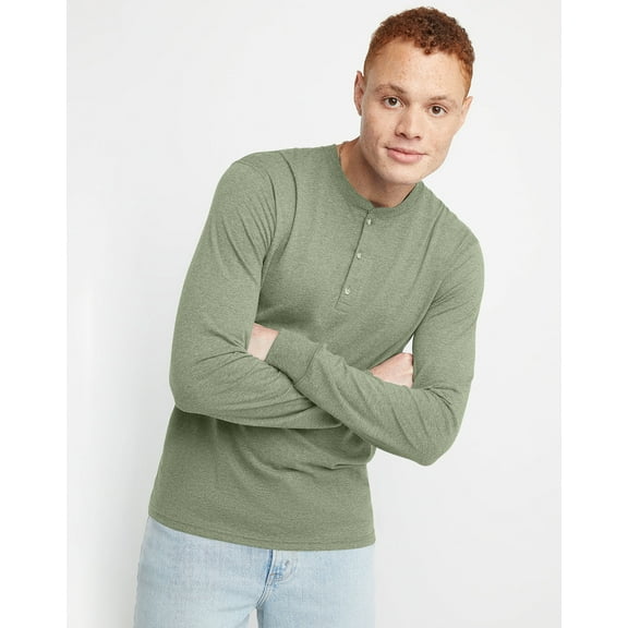 Hanes Originals Men's Long Sleeve Henley T-Shirt, Sizes S-3XL
