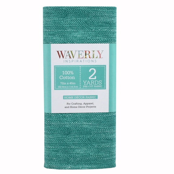 Waverly Inspirations 2 Yard Cut 100% Cotton Print Texture Fabric, Teal, 45" Wide for Home Decor & Sewing