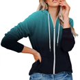 thumbnail image 3 of Cardigan de Mode pour Femmes Ample à Capuche Imprimé Manches Longues Hauts Décontractés, 3 of 6