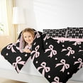 thumbnail image 4 of Manfei Lovely Bow Knot Full Size Comforter Sets,Princess Bowtie Loves Bedding Comforter Set,Pink Black Bedding Sets For Teens,Luxury Bedroom Decor Reversible,3-Piece, 4 of 8