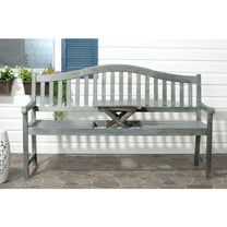 SAFAVIEH Mischa Outdoor Patio Bench with Center Lift, Ash Grey