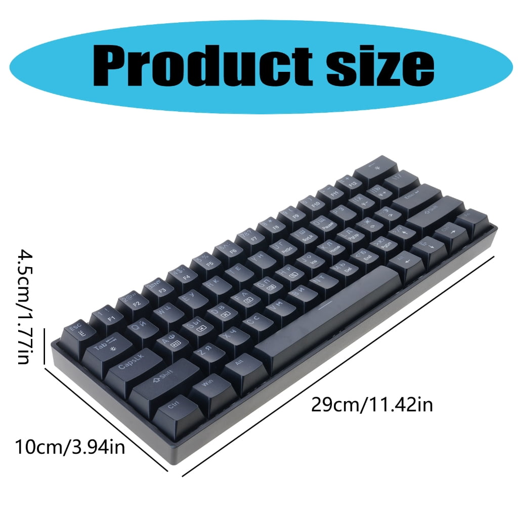 LED Mechanical Keyboard Hot Swappable Gaming Keyboard Corded Keyboard 61 Gaming Keyboard for Computer Laptop