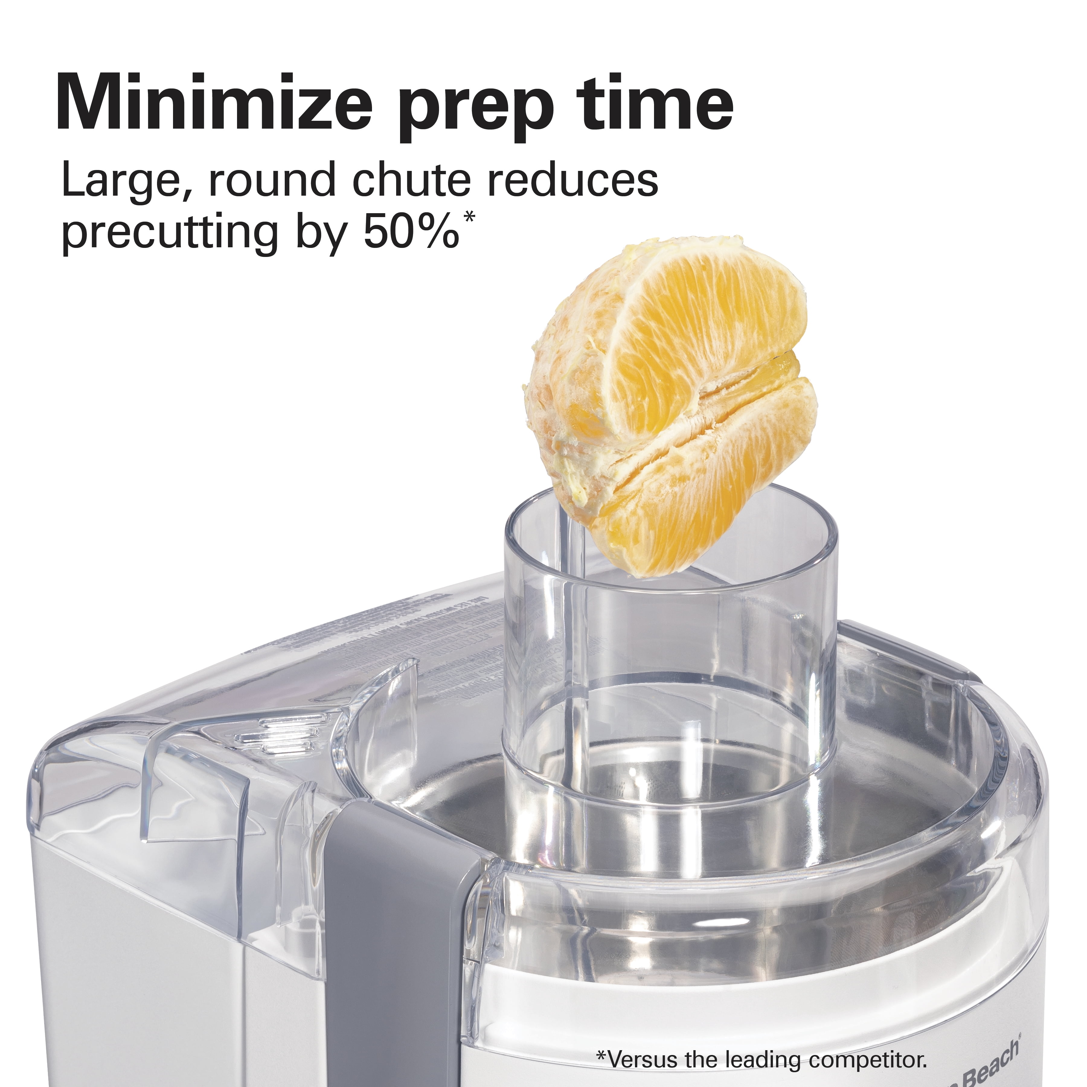 Hamilton Beach HealthSmart Compact Juice Extractor, Large 2.4" Feed Chute, White, 67501