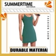 thumbnail image 2 of Sonducket Vestidos atléticos para mujer, traje de baile para ejercicio físico, ropa de Color sólido, corta holgada transpirable, vestido de tenis Vestidos Verde METRO Sonducket AP011460-12, 2 of 6