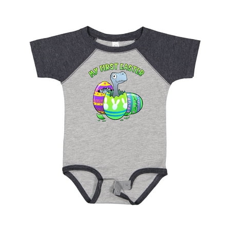 

Inktastic My First Easter Dinosaurs Hatching from Easter Eggs Gift Baby Boy or Baby Girl Bodysuit