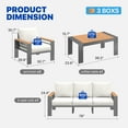thumbnail image 3 of Clouddwell 5-Seats Outdoor Patio Sectional Set with Coffee Table & Cushions - Aluminum Furniture for Terrace/Garden/Poolside (Gray), 3 of 10