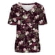 thumbnail image 4 of Camisetas con estampado floral con cuello en V para mujer Blusas femeninas cómodas a la moda Tops OAVQHLG3B Store  lin121212, 4 of 4