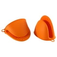 thumbnail image 2 of 1Pcs Thick Silicone Oven Mitts Heat Resistant Pot Holder,Cute Mini Pinch Grip Kitchen Gloves,Rubber Pot Holder for Air Fryer,Hot Pans & Baking(Orange-Red), 2 of 9