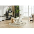 thumbnail image 4 of Soft Teddy Fabric Rocking Chair with High Back and Arm, Upholstered Glider Chair with Wood Legs, Rocker Nap Armchair with Padded Seat for Living Rooms Bedrooms Balcony Terrace Offices, White, 4 of 9