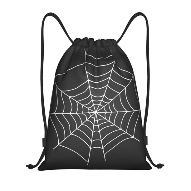 Fotbe A Web With A Spider Bolsa Mochila con Cordón Estampada, Bolsa de Gimnasio Deportiva, Bolsa Cinch, Bolsa con Cordón para Hombres y Mujeres-Medium