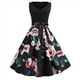 thumbnail image 1 of ICHUANYI Clearance Women's Fashion Vintage Print V-Neck Sleeveless Sexy Dress(Black, XL) ICHUANYI WER2023081115165, 1 of 5
