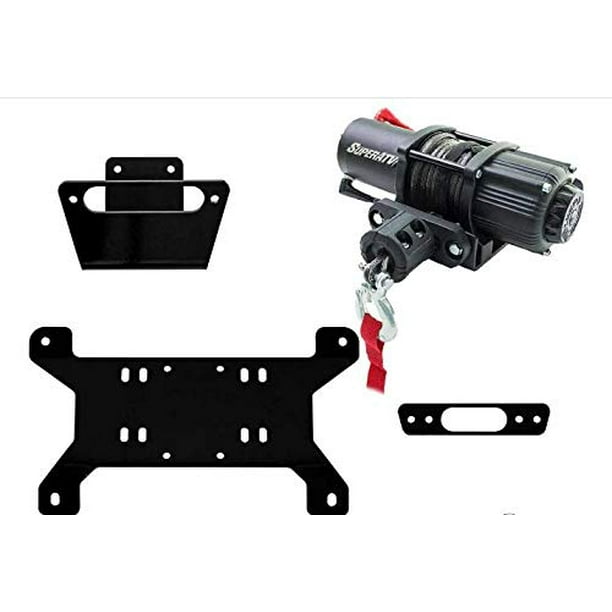 SuperATV 3500 lb Black Ops Winch with Heavy Duty Winch Mounting Plate