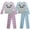 Grey/Blue-Grey/Pink, variant on Angel Face Girls Pajama Set Soft Plush Fleece Sleep Shirt & Pajama Pants Sleepwear Set 4 Piece