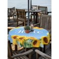 thumbnail image 2 of Outdoor Tablecloths with Umbrella Hole & Zipper, Sunflowers Round Tablecloths 60 Inch, Yellow Summer Botanical Elegant Flowers Waterproof Table Cloth, Patio/Pool/Picnic Table Covers, 2 of 8