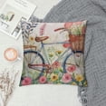 thumbnail image 2 of Creowell Welcome Summer Bicycle Flower Basket Pillow Cases Cushion Cover Pink Bike with Beautiful Flower Butterfly Decorative Throw Pillow Covers Farmhouse Decoration for Sofa Bed Home Outdoor, 2 of 5