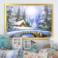 thumbnail image 1 of Designart Winter Bridge In Christmas Village Traditional Framed Wall Art, 1 of 4