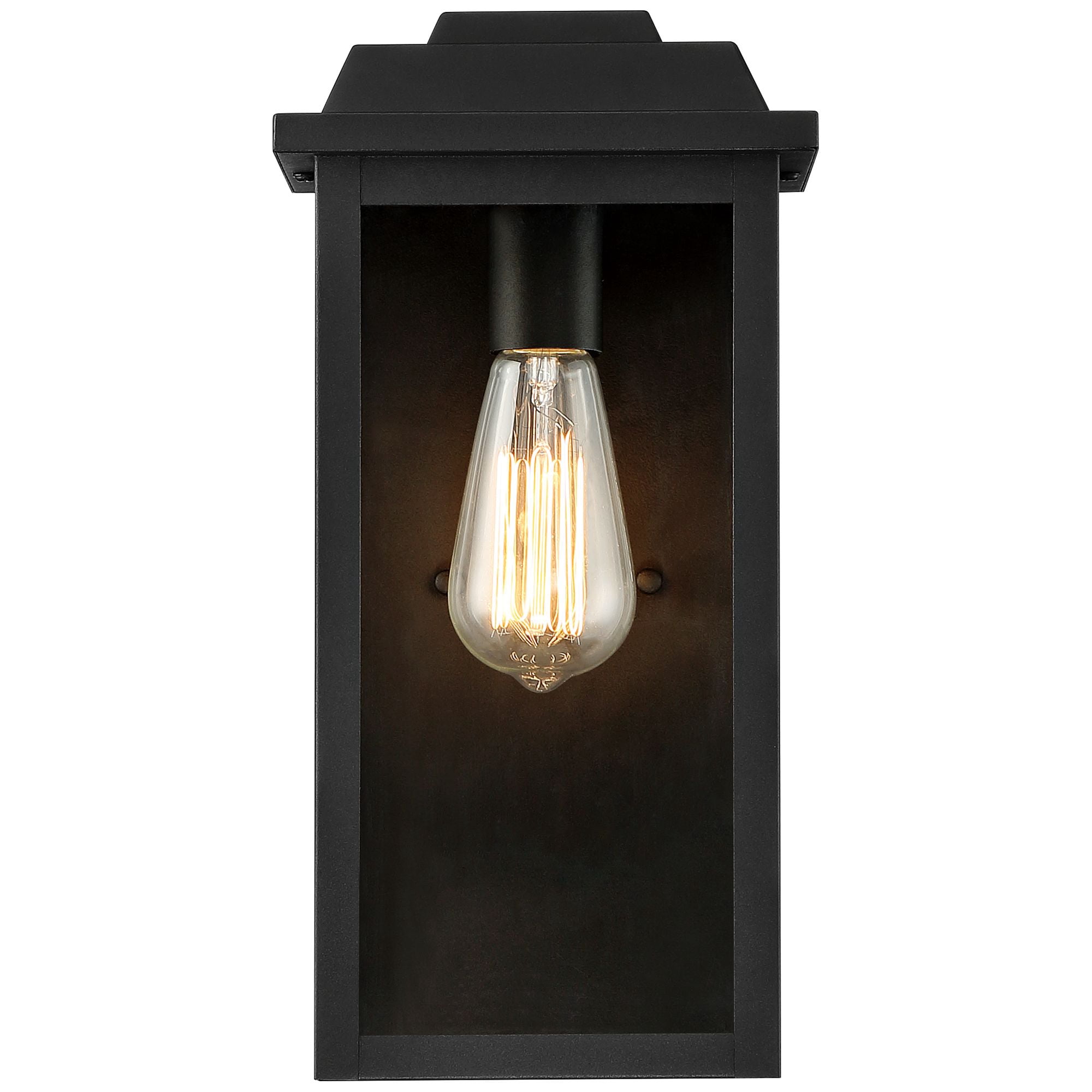 John Timberland Eastcrest Modern Outdoor Wall Light Fixture Textured Black 14" Clear Glass Panels for Post Exterior Barn Deck House Porch Yard Patio