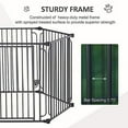 thumbnail image 6 of Pawhut Heavy-duty Pet Playpen Kennel with Door & Removable Cover 6 Panels for Small & Medium Sized Dogs for Indoor &Outdoor Use, Black, 6 of 9