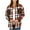 Coffee, variant on UVEASISHA Fall Jackets for Women Trendy Flannel Plaid Shirts Long Sleeve Button Down Shacket Jacket Casual Loose Womens Outwear with Pockets,Dark Gray,XXL