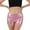 Pink, variant on RYRJJ Metallic High Waisted Booty Shorts Women's Shiny Cheeky Dance Bottoms Wet Look Disco Party Club Hotpants(Silver,L)