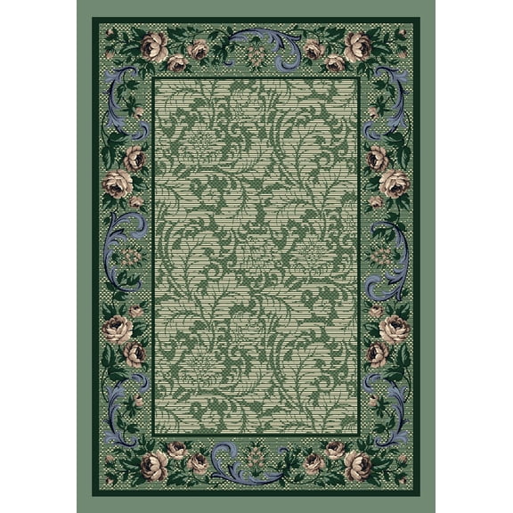 Milliken Innovations Area Rug ROSE DAMASK PERIDOT Rose Damask Peridot 10' 9" x 13' 2" Rectangle
