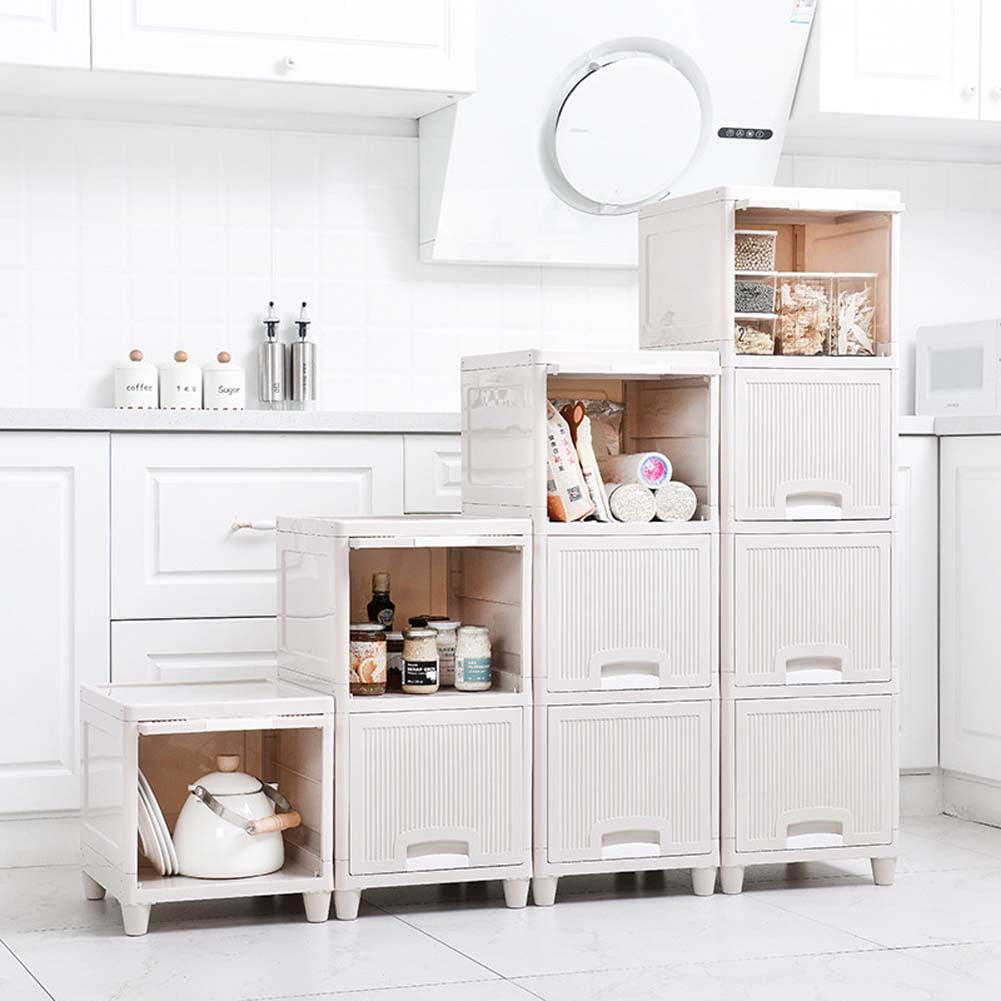 Lowestbest 3-Tier Storage Cabinet, Multifunctional Multilayer Locker, Floor Cabinet with Drawers Organizer, Multifunctional Corner Unit, White Lowestbest 3-Tier Storage Cabinet, Multifunctional Multilayer Locker, Floor Cabinet with Drawers Organizer, Multifunctional Corner Unit, White