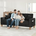 thumbnail image 6 of AAQZ 101" Corduroy Sofa Couch for Living Room, 3 Seater Deep Seat Comfy Couch in a Box, 2 Cushions, 2 Pillows Tool-Free Setup,Black, 6 of 18