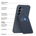 thumbnail image 3 of For Samsung Galaxy S25 Case DUX DUCIS Rafi II Series Magnetic Case Kickstand Card Slots Leather+TPU, 3 of 5