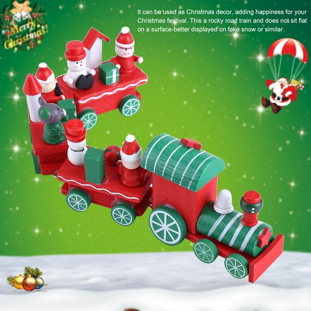 Mgaxyff Train Toy Decor,Train Toy,Lovely Wooden Christmas Train Model