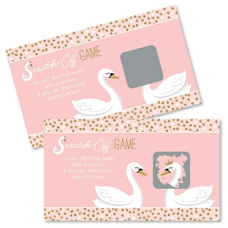 Sexy Slang Party Game - Swan Soiree - White Swan Baby Shower or Birthday Party Game Scratch Off Cards - 22 Count