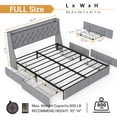thumbnail image 2 of HOQBN Full Size Bed Frame with Storage Headboard and 4 Drawers, Metal Bed Frame Platform with LED Light, Charging Station, No Box Spring Needed, 2 of 9