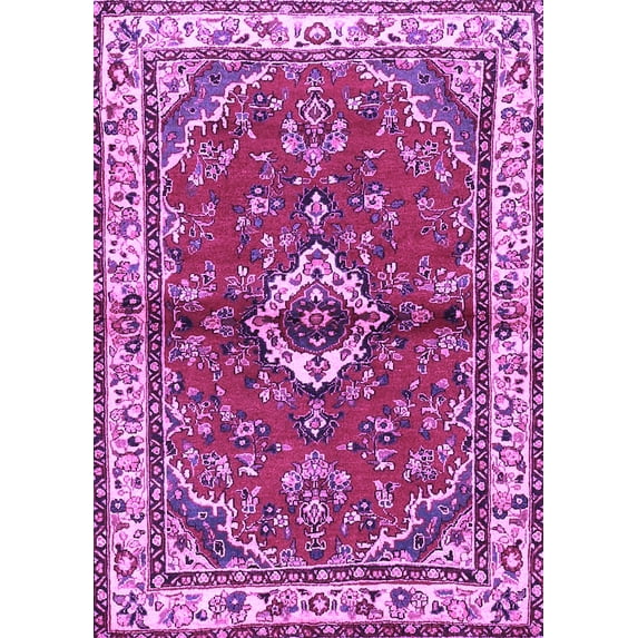 Ahgly Company Indoor Rectangle Persian Purple Traditional Area Rugs, 6' x 9'