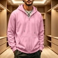 thumbnail image 5 of Zip Up Hoodies for Men Fashion Fleece Long Sleeve Hooded Sweat Shirts Winter Casual Thermal Classic Fit Drawstring Hoodies Pink 2XL, 5 of 6