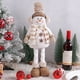 thumbnail image 5 of SUSUchens Muñeco de nieve navideño de patas largas retráctiles, bufanda tejida a mano, orejeras de felpa, adorno de alce de escritorio para Navidad, regalo festivo para vacaciones, estilo A, 5 of 8