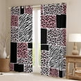 thumbnail image 2 of jejeloiu Pink White Black Curtains Pack of 2 (42x84 Each),Leopard Cheetah Pattern Curtains Blackout,Wild Zebra Print Bedroom Curtains For Teens,Breathable Home Decor, 2 of 6