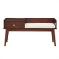 thumbnail image 2 of Chelsea Lane Ethan Wood Bench with 1 Drawer, Espresso, 2 of 7