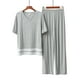 thumbnail image 4 of Conjuntos de Pijama para mujer, Pijamas de algodón Modal, pantalones de manga corta para mujer, ropa de casa de 2 piezas, ropa de dormir informal de encaje, traje de pijama, 4 of 4