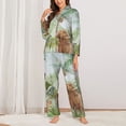 thumbnail image 2 of Pofeuu Watercolor African Animals Wildlife Print Womens Pajamas Set Long Sleeve Sleepwear Button Down Nightwear Soft Pj Lounge Sets Button Down Pajamas Women-XX-Large, 2 of 7