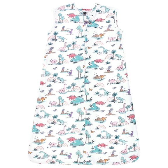 Hudson Baby Infant Girl Cotton Sleeveless Wearable Sleeping Bag, Sack, Blanket, Pink Dinosaur Adventures, 0-6 Months