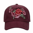 thumbnail image 2 of Fuchsia Embroidered Flowers Baseball Cap Hat for Woman, 2 of 3