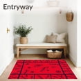 thumbnail image 3 of ODIKA 2'x3' Machine Washable Non-Slip Area Rug, Winter Cardinal Welcome with Branch Perch Design High Traffic Rug, Red, 612154, 3 of 7