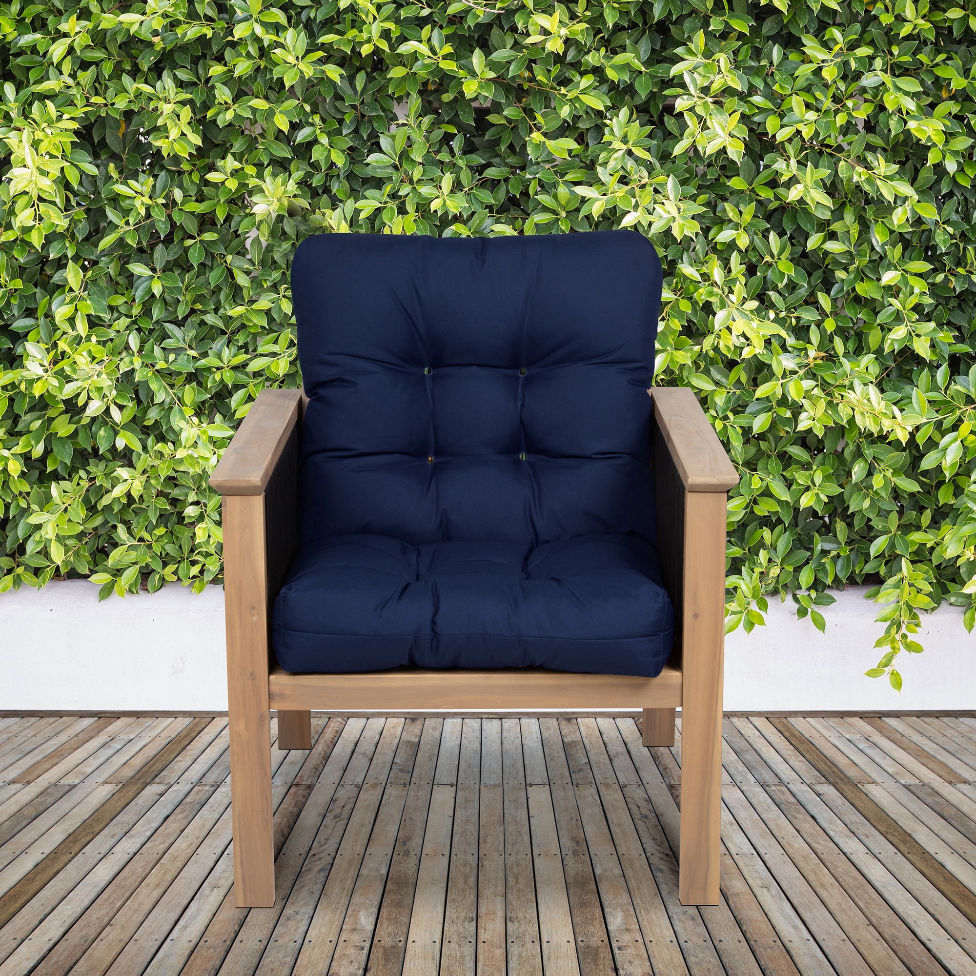 Patio Chair Cushion, Classic Navy, 21”W x 19”D (seat) x 22.5”H (back)