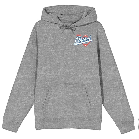 Shohei Ohtani Baseball #17 Adult Heather Gray Adult Long Sleeve Hoodie-Medium