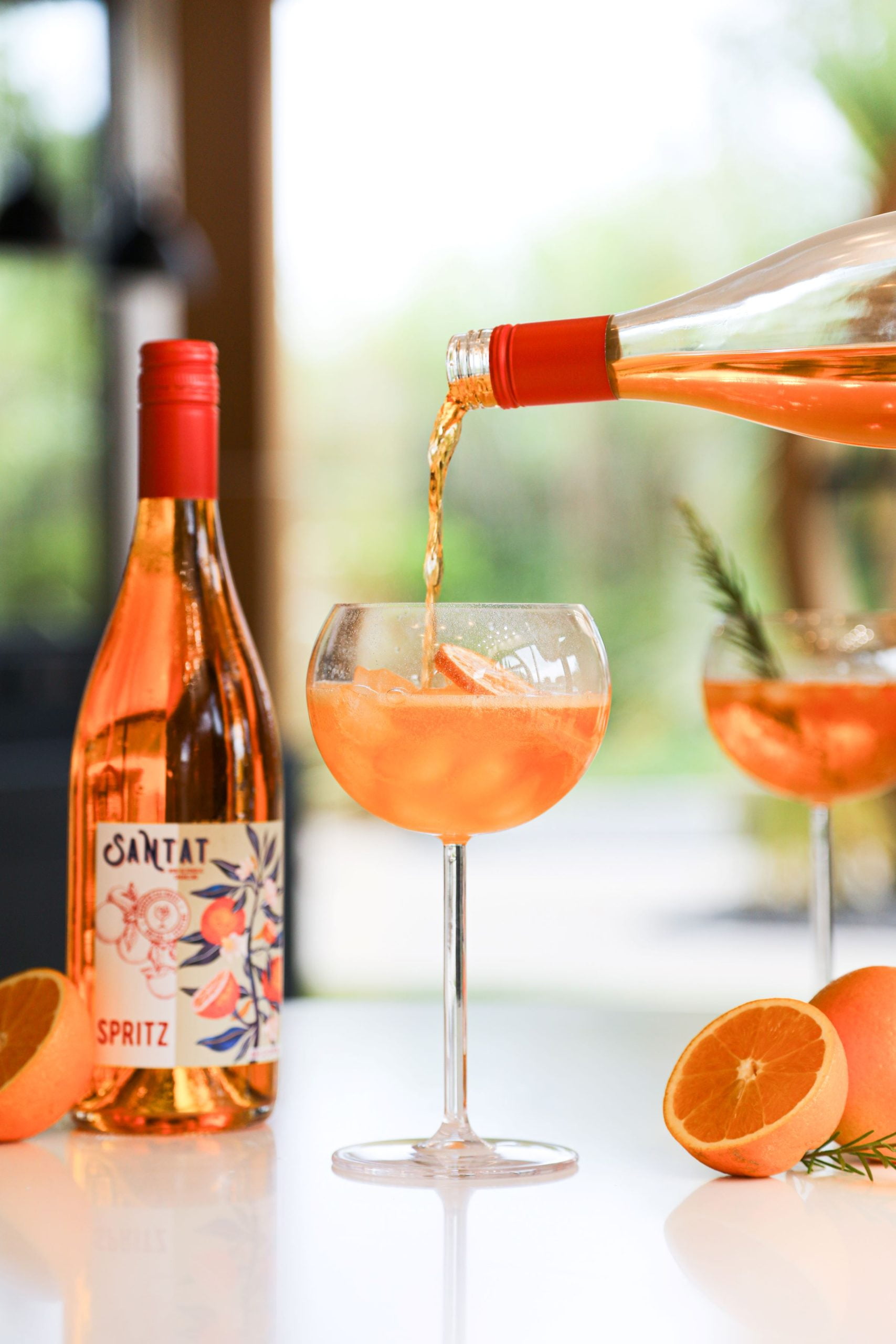 Santat Spritz | Sparkling Orange Bitter Apéritif Inspired by The Mediterranean | 0% ABV Non-Alcoholic Ready to Drink | 750ml | Imported from France (Pack of 6, 152.4, Fl Oz)